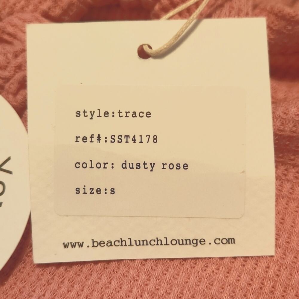 Beachlunchlounge Trace Dusty Rose Waffle Knit Thermal Size SM‎ Design Cuffs - Picture 9 of 11